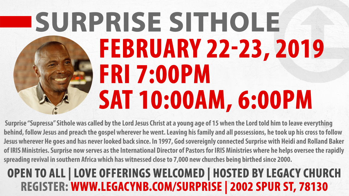 Legacy Church - Surprise Sithole - February 2019